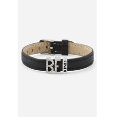 Be Kind Cubic zirconia Leather Copper Black Gold Wrist band Bracelet Women