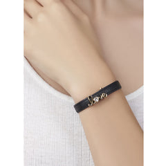 Love Cubic zirconia Leather Copper Black Gold Wrist band Bracelet Women