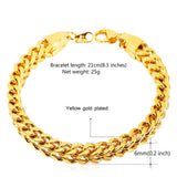 316L Stainless Steel 18K Gold Plated Wheat Design Bracelet For Men