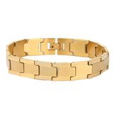Stainless Steel 18K Gold Plated Geometric Stylish Bracelet For Men