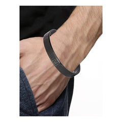 Stainless Steel Black Oval Macho Kada Stylish Bracelet For Men