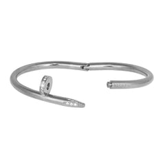 Nail Gothic Cz Stainless Steel Openable Cuff Kada Bangle Bracelet Men