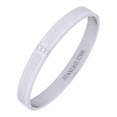 Classic American Diamond Cz Stainless Steel Kada Bangle Bracelet Men