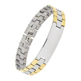 Biker Id Stainless Steel 18K Gold Pt. Matt Finish Bracelet Boy