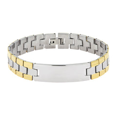 Biker Id Stainless Steel 18K Gold Pt. Matt Finish Bracelet Boy