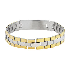 Biker Id Stainless Steel 18K Gold Pt. Matt Finish Bracelet Boy