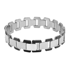 Italian 316L Stainless Steel Black Plated Bracelet For Men
