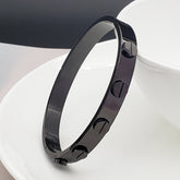 Luxury Screw Stainless Steel Black Kada Bangle Men