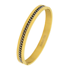 Curb 18K Gold Stainless Steel Openable Bangle Cuff Kada Bracelet