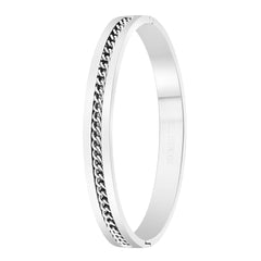 Curb 316L Stainless Steel Openable Bangle Cuff Kada Bracelet Men