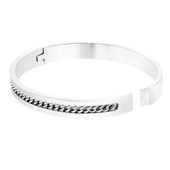 Curb 316L Stainless Steel Openable Bangle Cuff Kada Bracelet Men