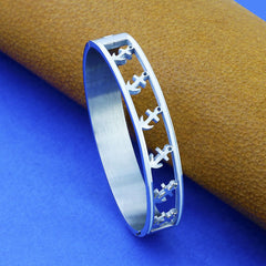 Anchor Stainless Steel Openable Bangle Cuff Kada Bracelet Women
