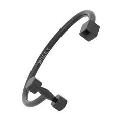 Dumbell Barbell Black Stainless Steel Cuff Kada Bangle Bracelet Men