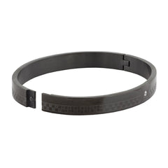 Checks American Diamond Black Stainless Steel Kada Bangle Bracelet Men
