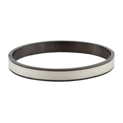 Designer Black Silver Stainless Steel Kada Bangle Bracelet Men Boy