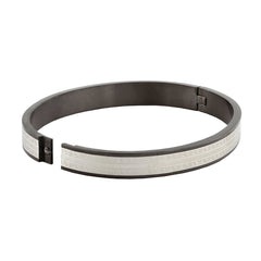 Designer Black Silver Stainless Steel Kada Bangle Bracelet Men Boy