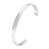 Cuff Glossy Silver Stainless Steel Cuff Kada Bangle Bracelet For Men