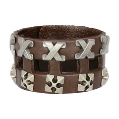 Funky Accents Handcrafted Leather Wrist Band Biker Bracelet