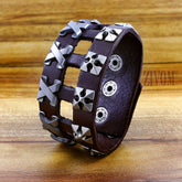 Funky Accents Handcrafted Leather Wrist Band Biker Bracelet