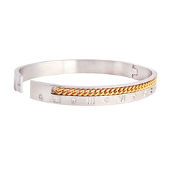 Roman Rope Cz Golld Silver Stainless Steel Kada Bangle Bracelet Men