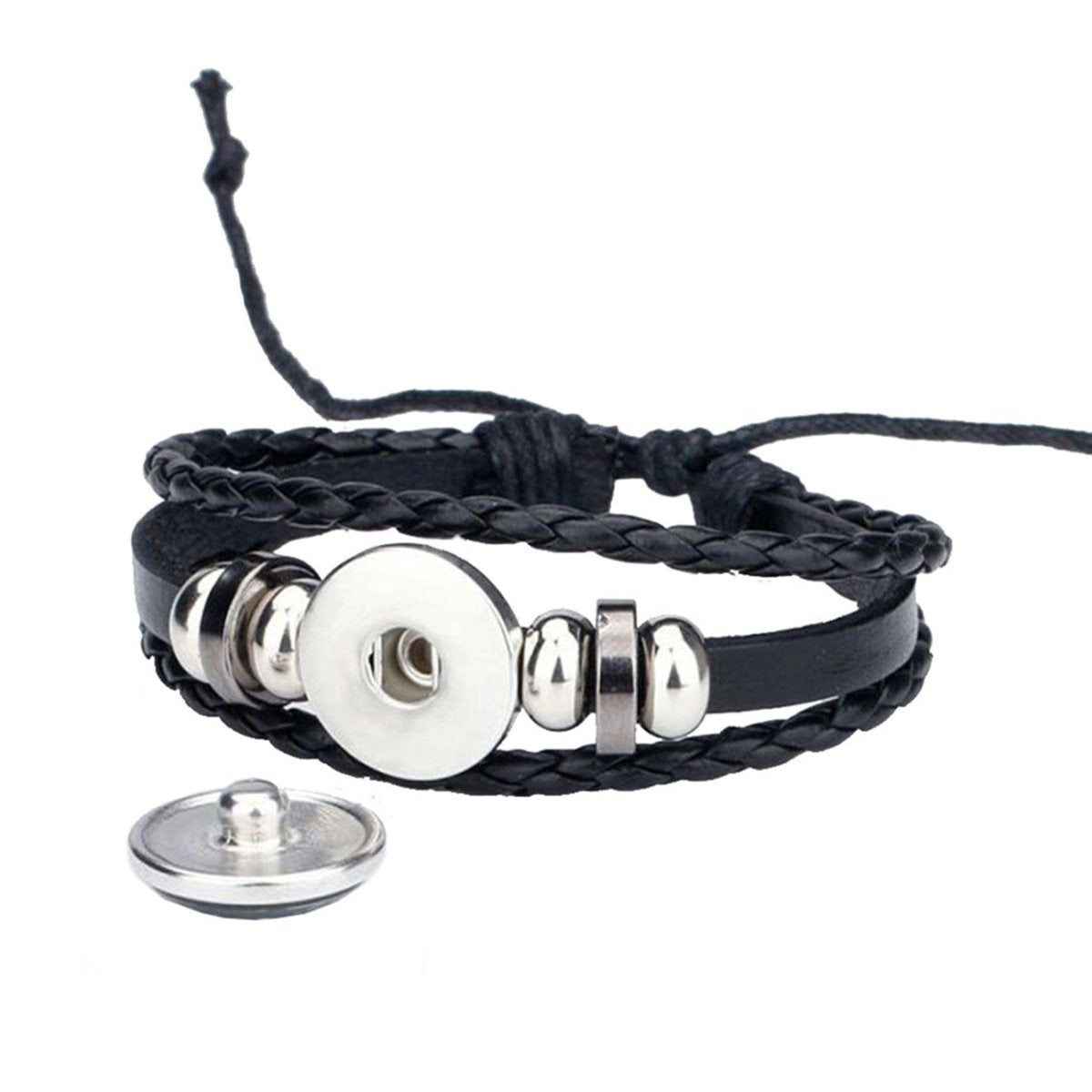 Sagittarius Constellation Zodiac Star Sign Leather Wristband Bracelet