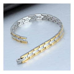Silver Gold Stainless Steel Magnetic Therapy Health Energy Bracelet