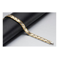 Silver Gold Stainless Steel Magnetic Therapy Health Energy Bracelet