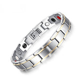 Gold Stainless Steel Magnet Health Care Therapy Bio Energy Bracelet