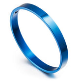 High Polished Plain Blue 316L Stainless Steel Kada Bangle Bracelet Men