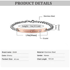 Forever Always Rose Gold Silver Stainless Steel Id Couple Lovers Bracelet