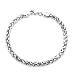 Stylish Wheat Silver 316L Stainless Steel Bracelet Men Women