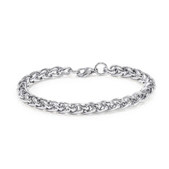 Stylish Wheat Silver 316L Stainless Steel Bracelet Men Women