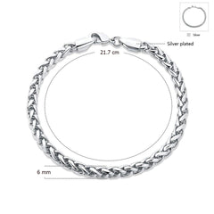 Stylish Wheat Silver 316L Stainless Steel Bracelet Men Women