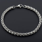 Stylish Wheat Silver 316L Stainless Steel Bracelet Men Women