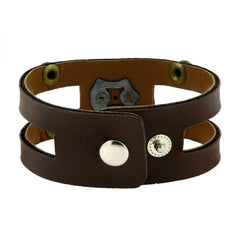 Stylish 100% Genuine Tan Brown Handcrafted Leather Multi-Strand Wrist Band Bracelet Boys Men