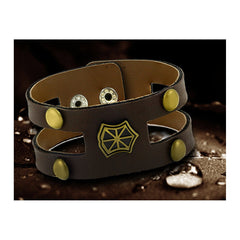 Stylish 100% Genuine Tan Brown Handcrafted Leather Multi-Strand Wrist Band Bracelet Boys Men