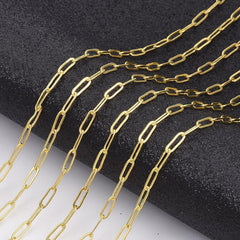 Classic Korean 18K Gold Cable Rolo Links Chain 1 Meter