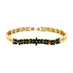 Floral Daily Delicate Black 18K Gold Plated Bracelet For Women