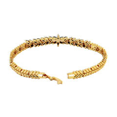 Floral Daily Delicate Black 18K Gold Plated Bracelet For Women