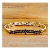 Floral Daily Delicate Black 18K Gold Plated Bracelet For Women