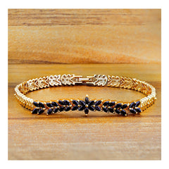 Floral Daily Delicate Black 18K Gold Plated Bracelet For Women