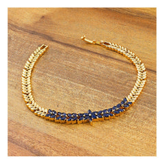 Floral Daily Delicate Black 18K Gold Plated Bracelet For Women