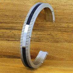 Silver 316L Stainless Steel Cuff Kada Bangle Bracelet Men Women