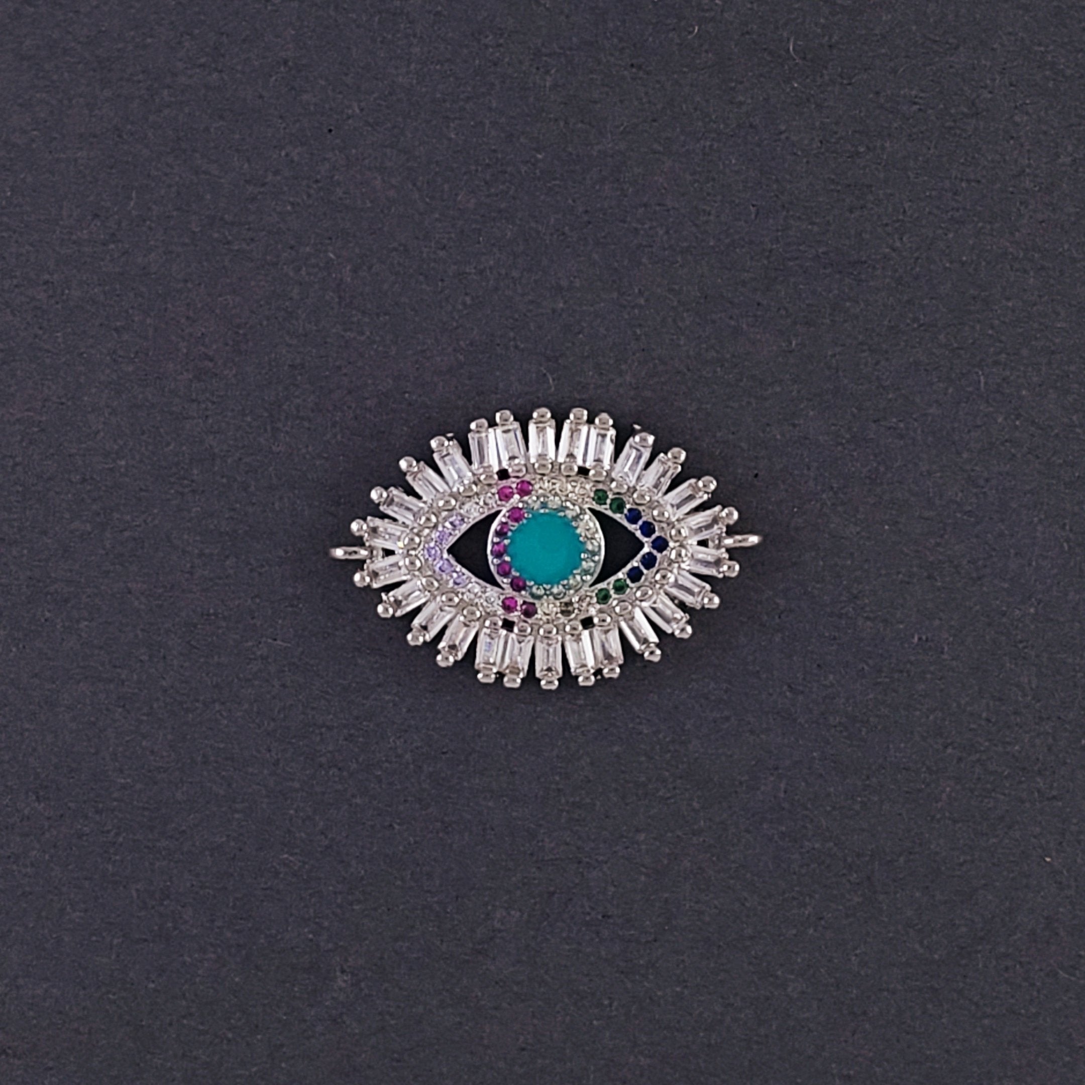 Turkish Evil Eye Nazariya Lucky Cubic Zirconia American Diamond Centre Pcs For Women