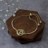 Gold Slider Aum Om Bracelet For Women