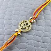 Aum Om 18K Gold Cubic Zirconia American Diamond Thread Rakhi Men