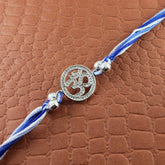 Aum Om Silver Cubic Zirconia American Diamond Thread Rakhi Men