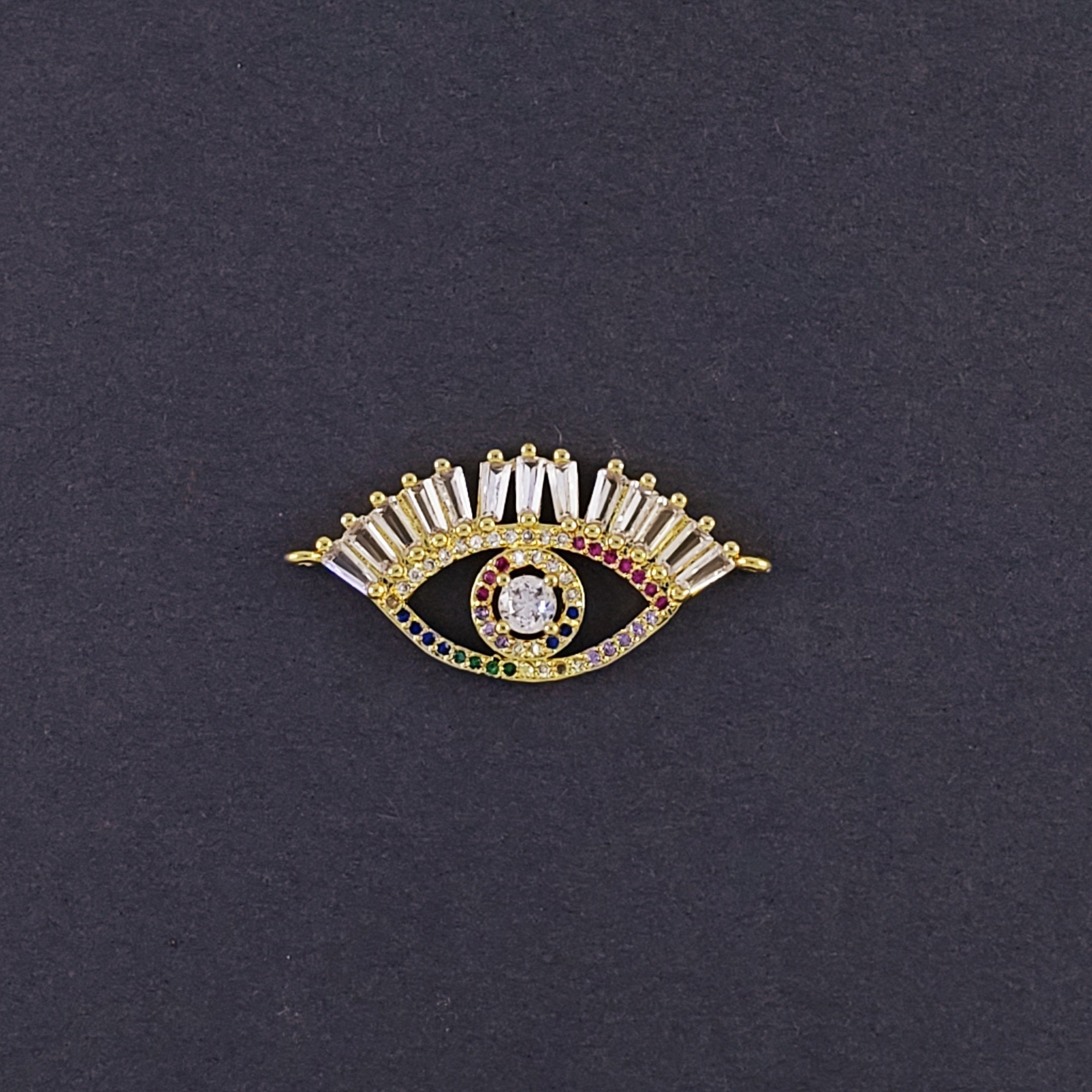 Evil Eye Nazariya Good Baguette Cubic Zirconia American Diamond Centre Pcs For Women