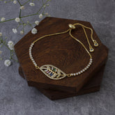 Gold Slider Flower Leaf Bracelet For Women