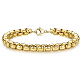Popcorn Gold 316L Stainless Steel Lobster Clasp Bracelet For Men